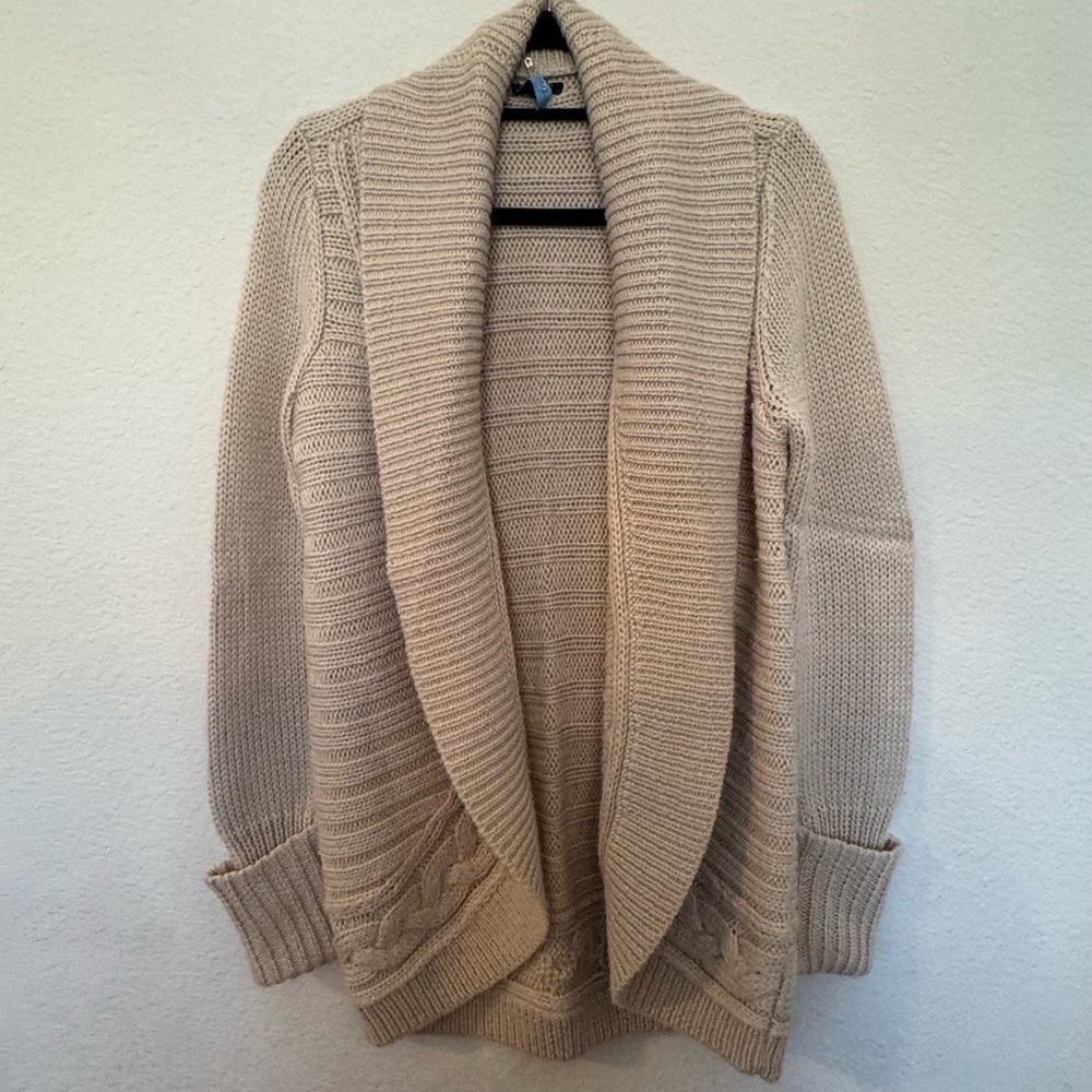 Ann Taylor Cream Knit Cardigan